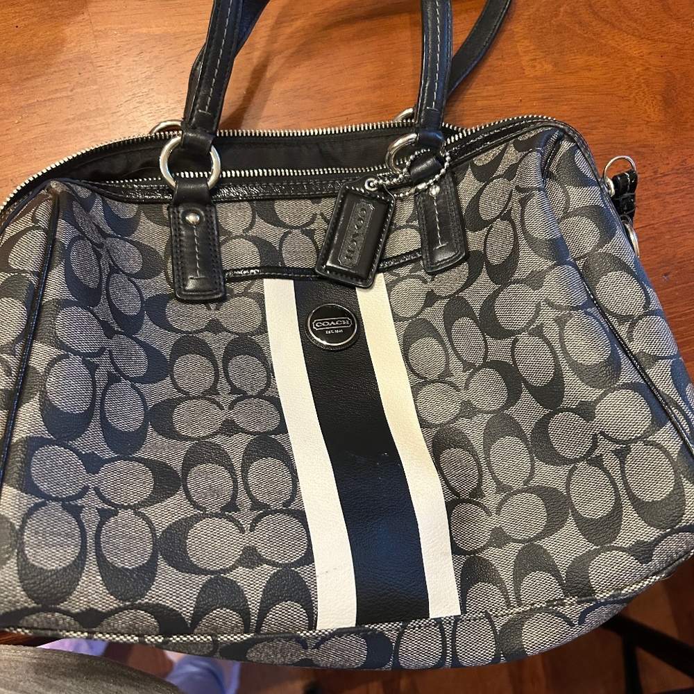 Coach striped purse